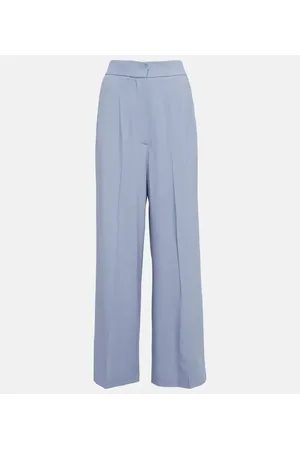 Khaite High-rise wide wool-blend pants