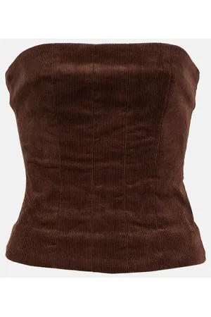 Staud Woodgrain corduroy tube top