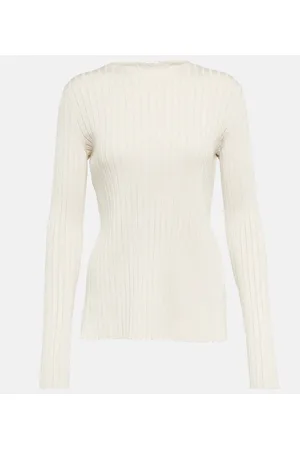 The Row Ash cutout-detail ribbed-knit silk top