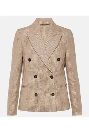 Brunello Cucinelli Chevron wool-blend blazer