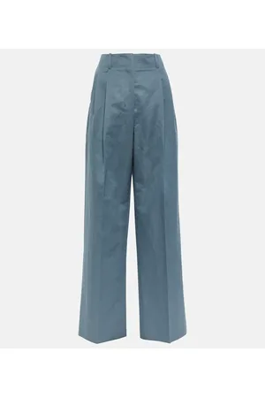 The Row Gaugin high-rise cotton and ramie pants