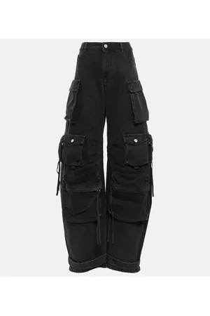 The Attico Fern low-rise denim cargo pants