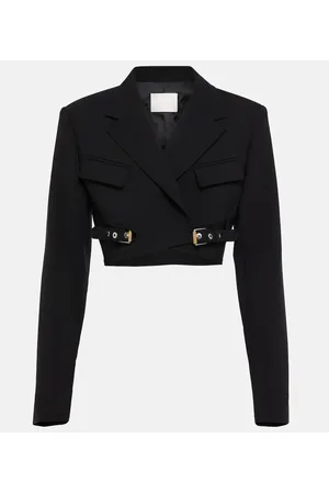 DION LEE Interlock belted cropped blazer