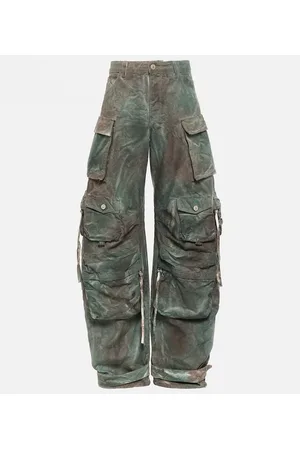 The Attico Fern oversized denim cargo pants