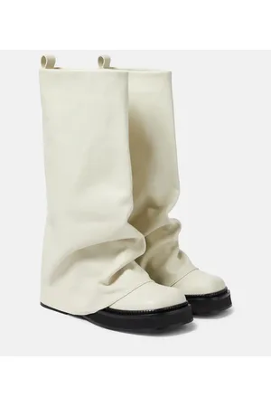 The Attico Robin leather knee-high combat boots