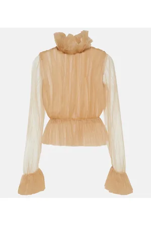Khaite Tulle-trimmed top