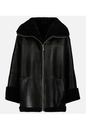 Totême Shearling-lined leather jacket