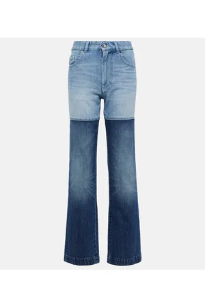 Peter Do Patchwork high-rise straight jeans