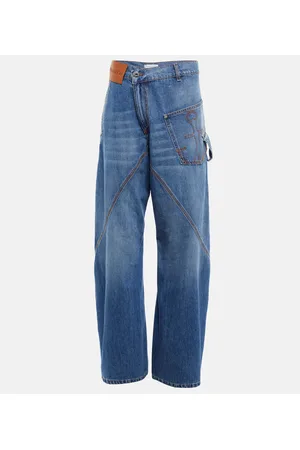 J.W.Anderson Twisted embroidered wide-leg jeans