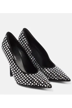 Burberry Crystal-embellished suede pumps
