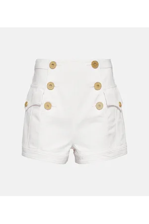 Balmain High-rise denim shorts