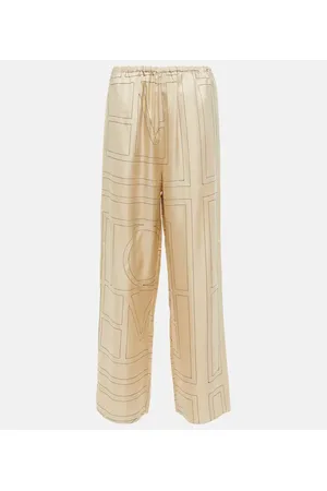 Totême Logo mid-rise silk pants