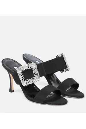 Manolo Blahnik Gable embellished satin sandals