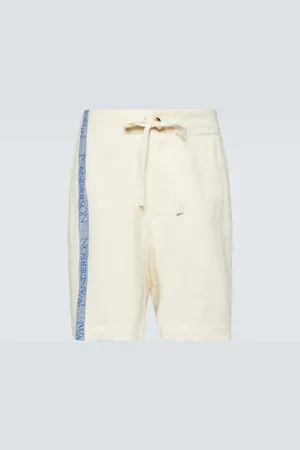 J.W.Anderson Logo high-rise cotton and linen shorts