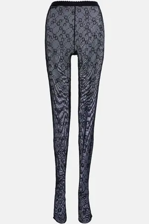 Marine Serre Moonogram flocked mesh tights