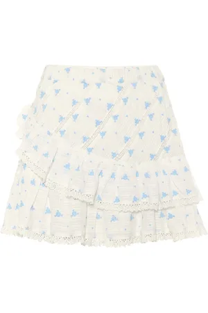 LOVESHACKFANCY Emma floral cotton miniskirt
