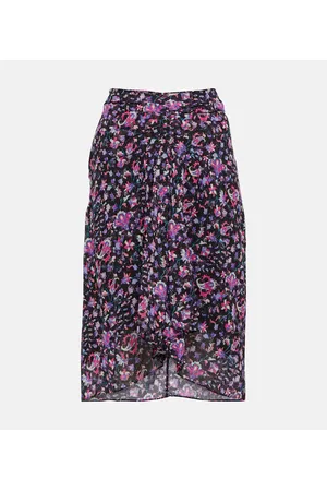 Marant Etoile Gibsi floral cotton midi skirt