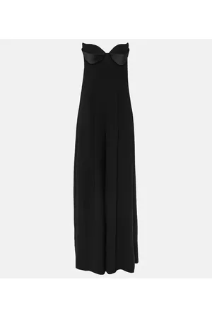 Monot MÃ´not Strapless crÃªpe wide-leg jumpsuit