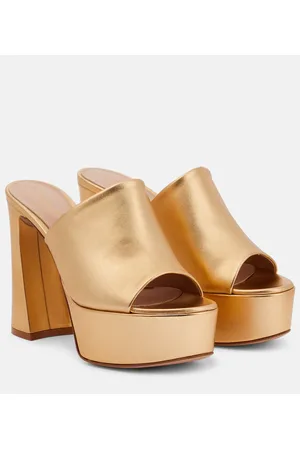 Gianvito Rossi Holly leather platform mules