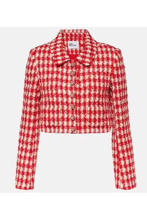 Self-Portrait Houndstooth bouclÃ© jacket