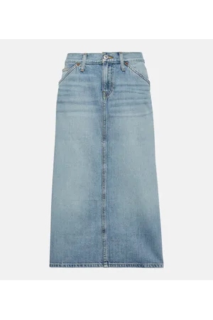 RE/DONE Low Rider denim midi skirt
