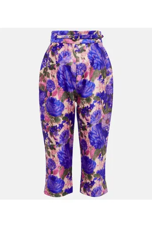 ZIMMERMANN High Tide floral high-rise cropped pants