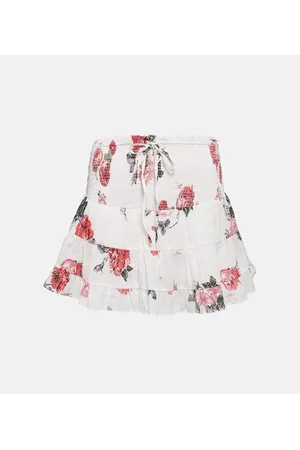 LOVESHACKFANCY Aldana floral cotton miniskirt