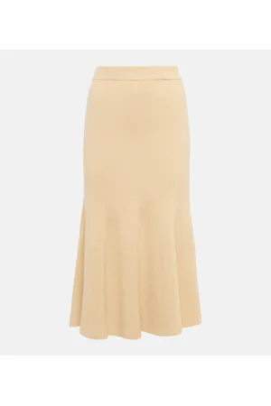 Joseph Ribbed-knit cotton-blend midi skirt