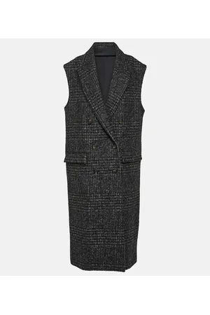 Brunello Cucinelli Checked wool-blend coat