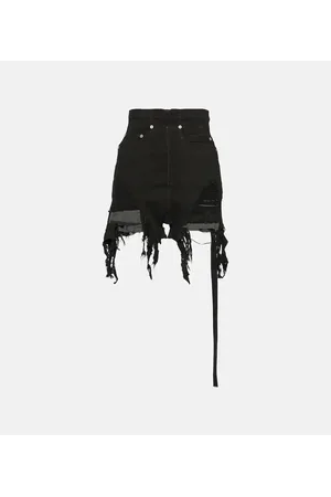Rick Owens DRKSHDW distressed high-rise denim shorts