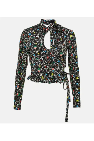 Paco rabanne Printed wrap crop top