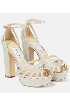 Jimmy Choo Isra glitter platform sandals