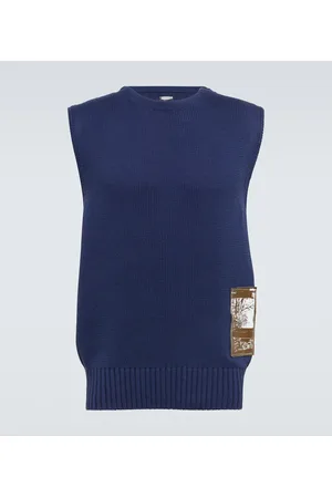 GR10K Embroidered cotton sweater vest