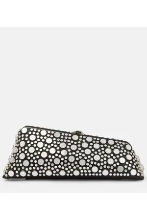 The Attico Long Night Small embellished leather clutch