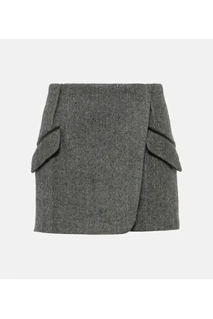 Simkhai Payton checked wool-blend miniskirt