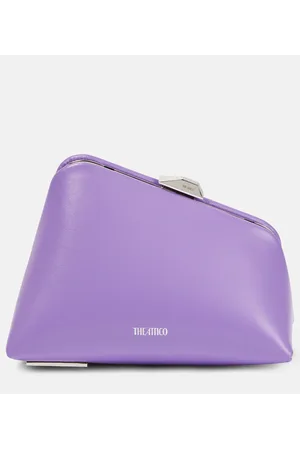 The Attico Midnight Mini embellished leather clutch