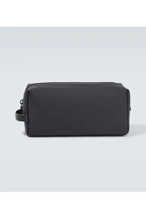 The Row Clovis leather-trimmed toiletry pouch
