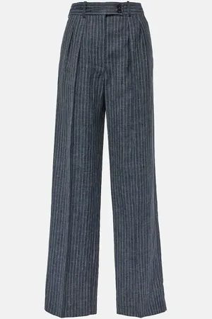 Loro Piana Pinstripe high-rise straight pants