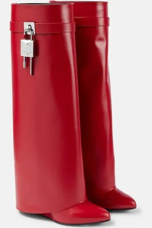 Givenchy Shark Lock leather knee-high boots