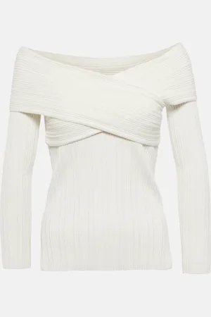VERONICA BEARD Yesenia ribbed-knit off-shoulder top