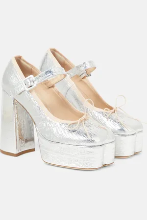 Simone Rocha Metallic leather platform pumps