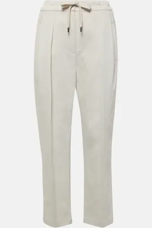 Brunello Cucinelli Cotton and linen gabardine straight pants