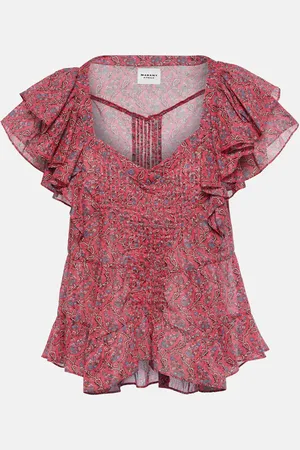 Marant Etoile Madrana ruffled printed cotton top