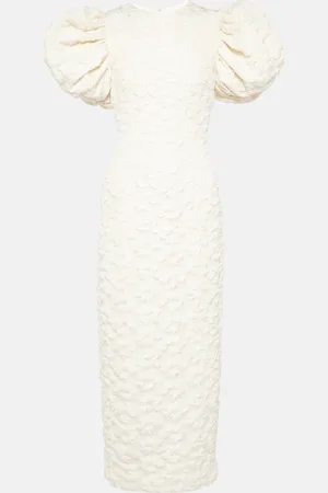 ROTATE Bridal floral jacquard midi dress