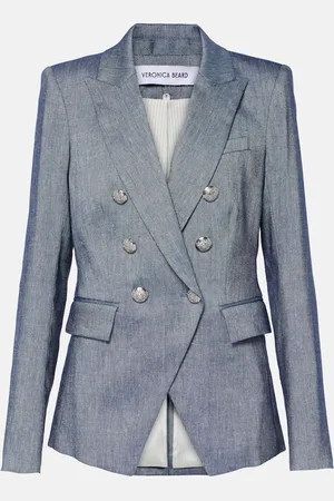 VERONICA BEARD Miller double-breasted linen-blend blazer