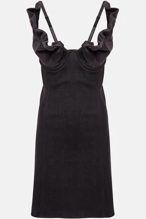 Y / PROJECT Ruffled denim minidress
