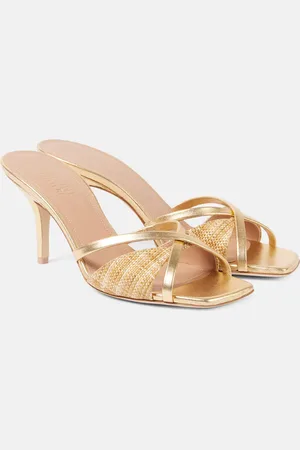 MALONE SOULIERS Penn 70 raffia leather-lined mules