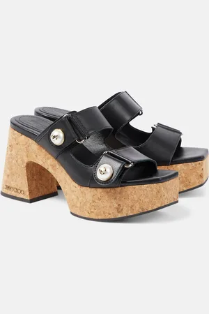 Jimmy Choo Fayence leather platform mules
