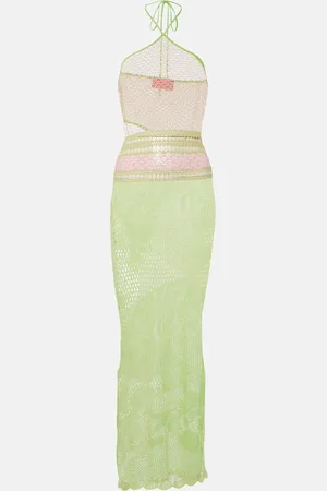 Roberta Einer Natalie halterneck cotton-blend maxi dress