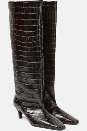 Totême Wide Shaft croc-effect leather knee-high boots